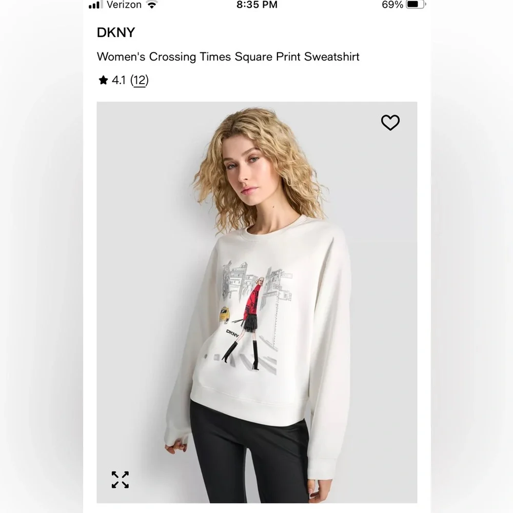 DKNY womens crossing times square print sweatshirt NWT size XL - Picture 12 of 17